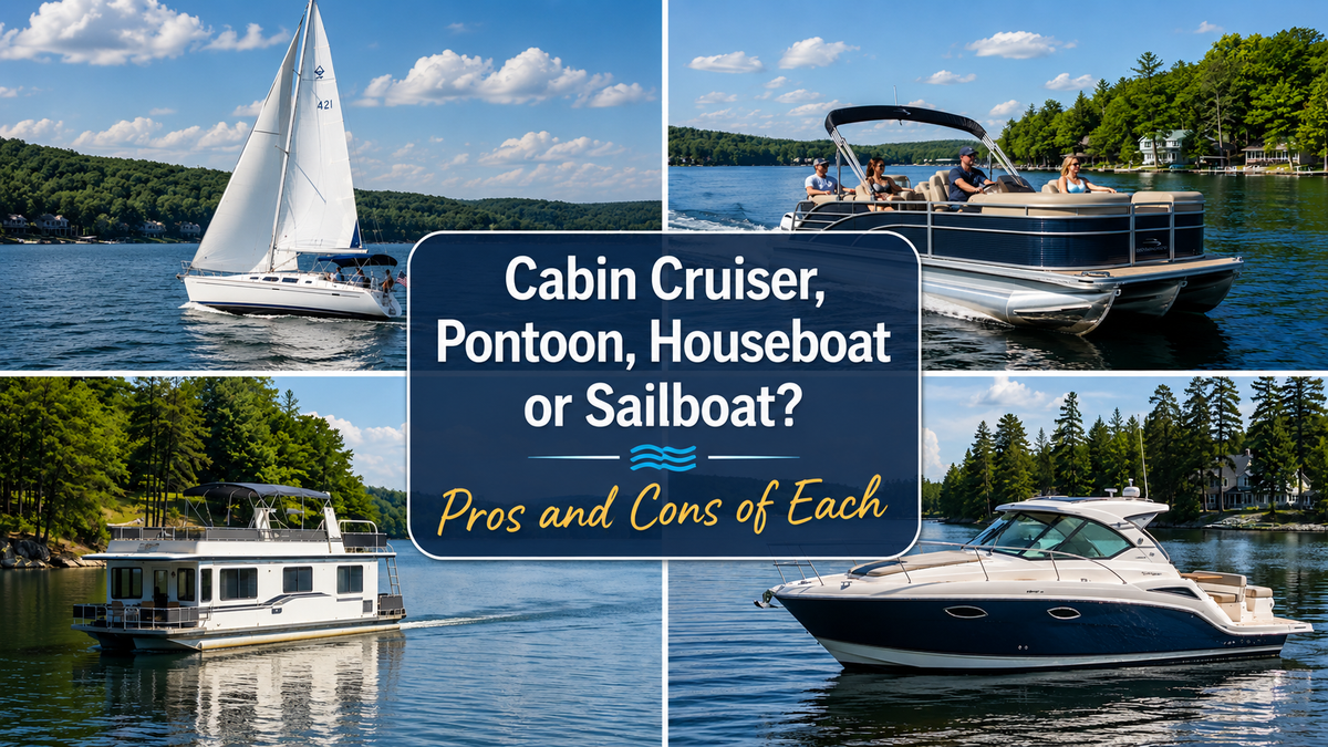Cabin Cruiser, Pontoon, Houseboat or Sailboat? Pros and Cons of Each