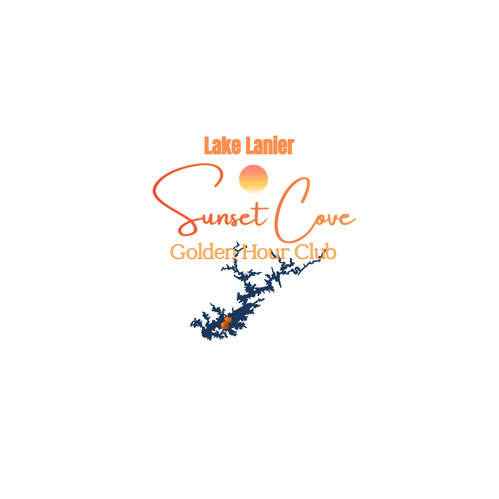 Lake Lanier Sunset Cove Golden Hour Club Unisex T-Shirt | Lake Life Tee