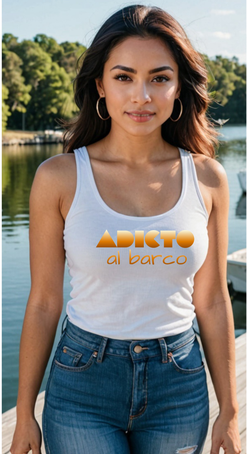 Adicto al Barco Women's Racerback Tank | Spanish Boat Life Tank Top