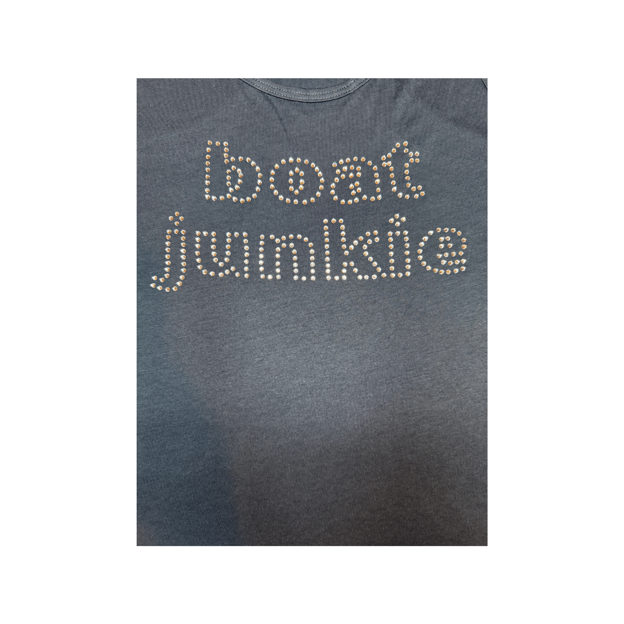 Boat Junkie Ladies Rhinestone Racerback Tank Top