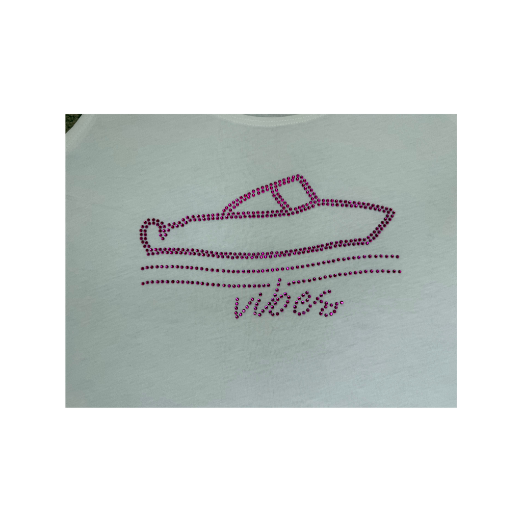 Boat Vibes Rhinestone Women’s Flowy Tank | Sparkly Lake Life Tank Top