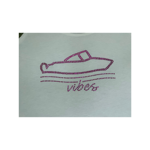 Boat Vibes Rhinestone Women’s Flowy Tank | Sparkly Lake Life Tank Top