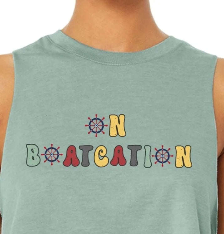 On Boatcation Women's Cropped Muscle Tank | Lake Life Tank Top