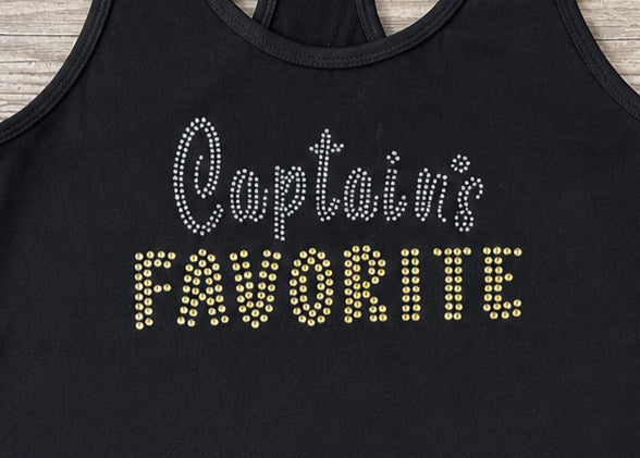 Captain's Favorite | Rhinestone Ladies Racerback Tank