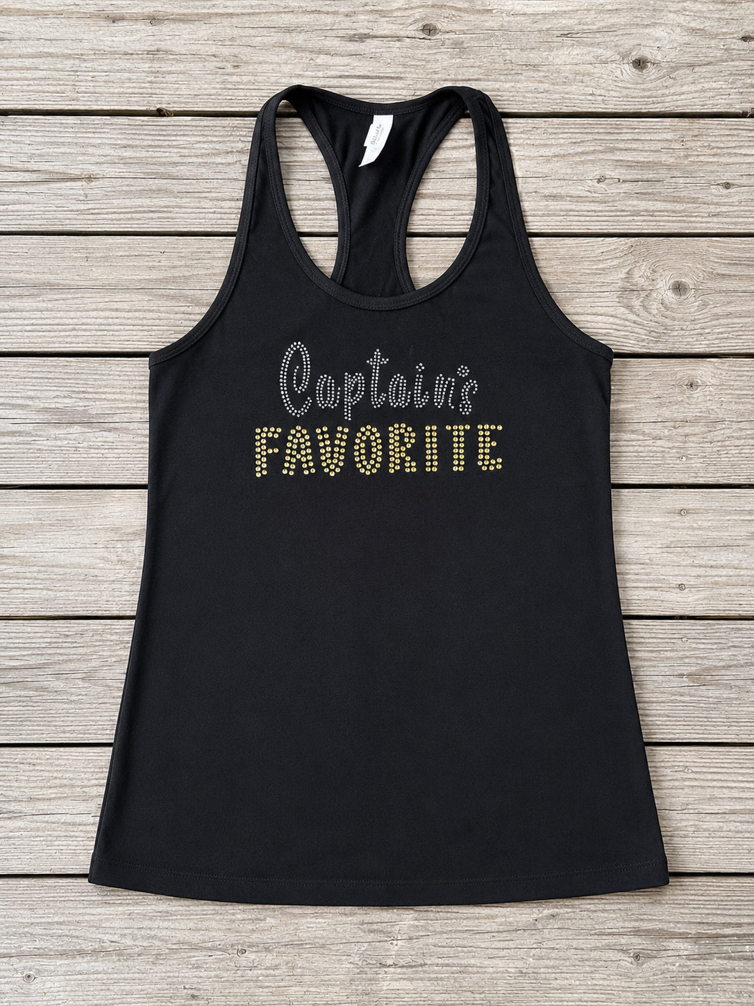 Captain's Favorite | Rhinestone Ladies Racerback Tank