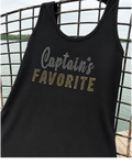 Captain's Favorite | Rhinestone Ladies Racerback Tank