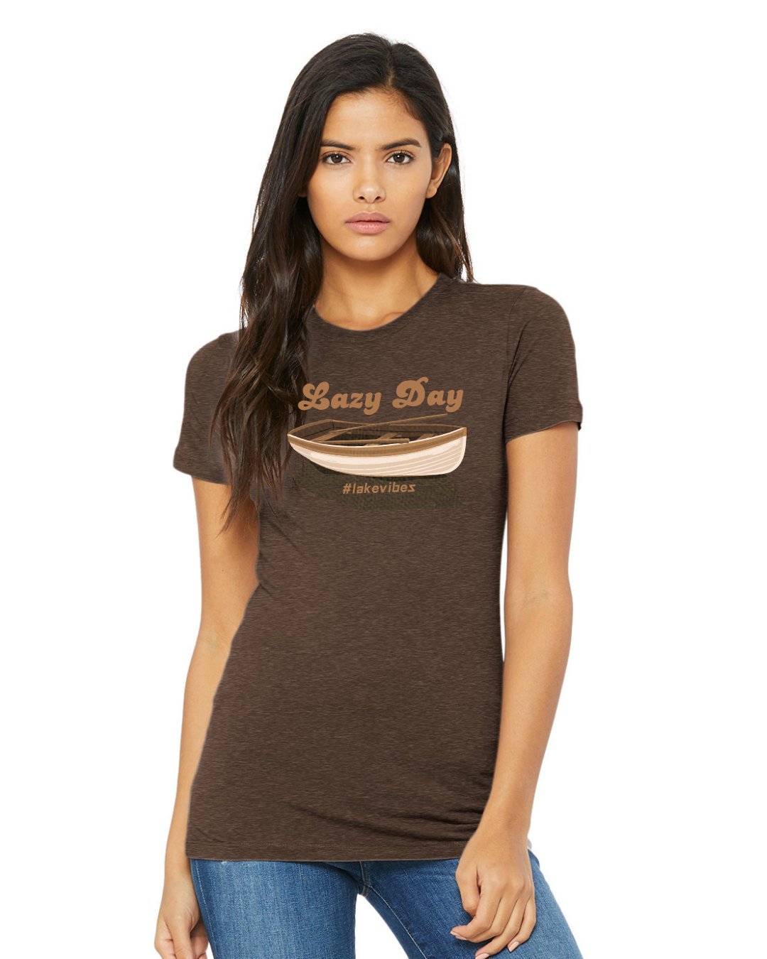 Lazy Day Women’s Fitted T-Shirt | Relaxed Lake Life Graphic Tee