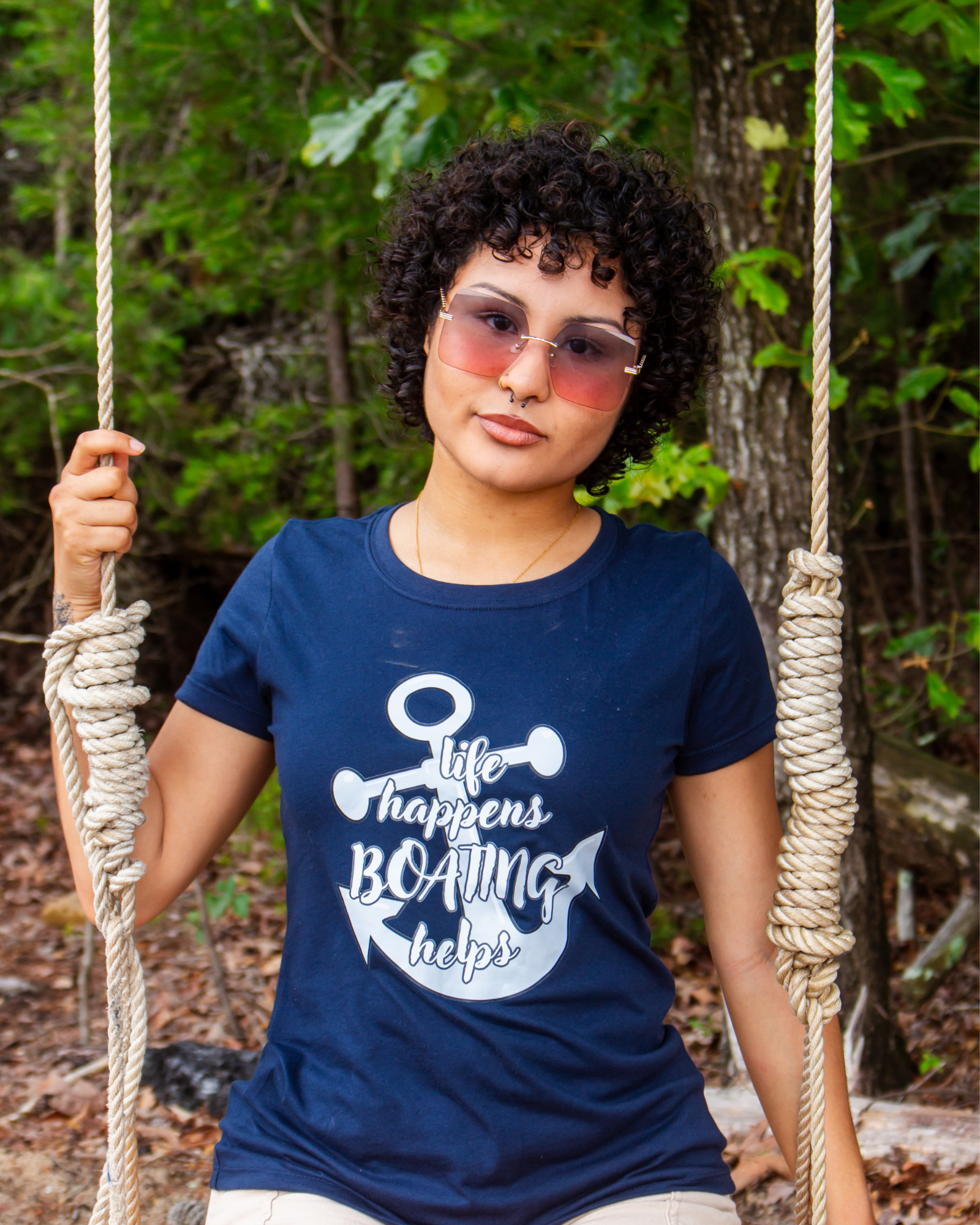 Life Happens Boating Helps Women’s Fitted T-Shirt | Lake Life Tee