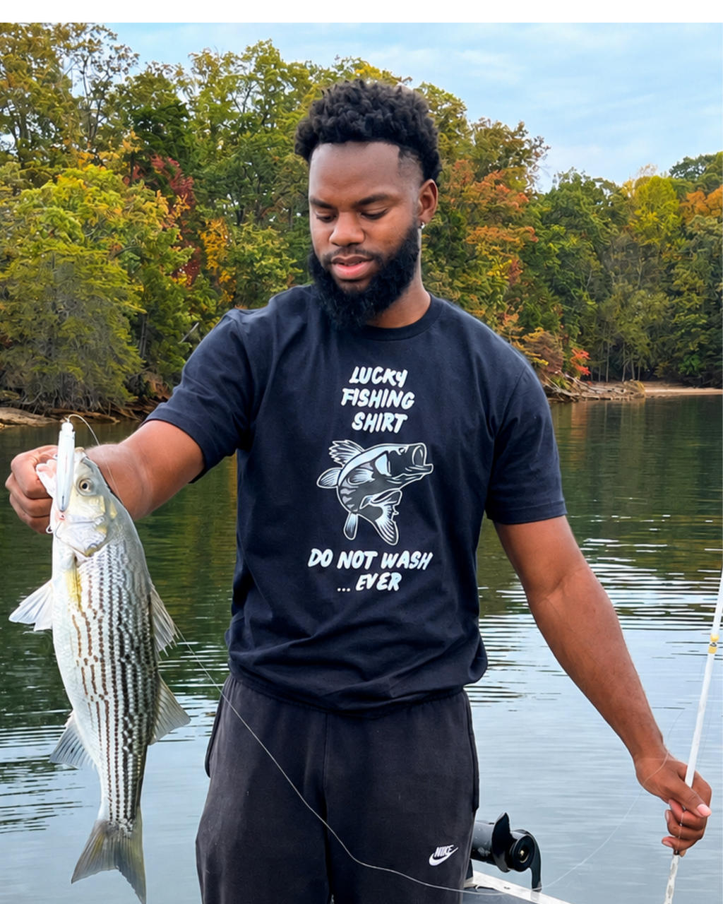 Lucky Fishing Unisex T-Shirt | Funny Angler Graphic Tee