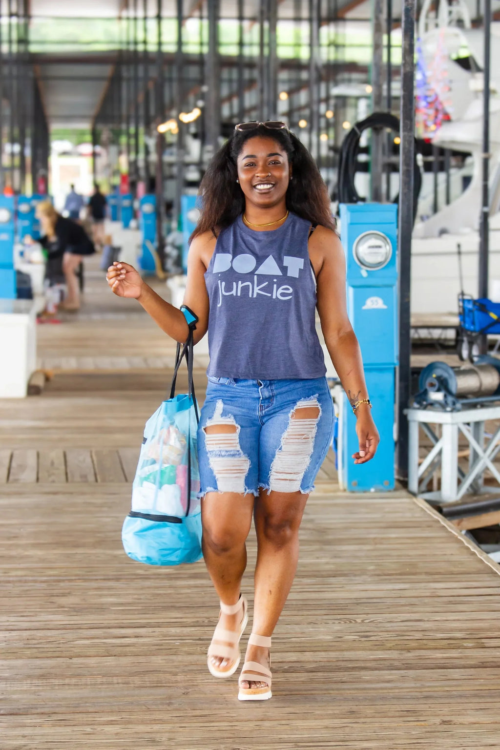 Mesh Lake/Beach Bag with Separate Food Compartment