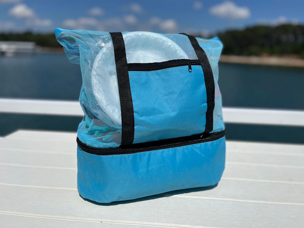 Mesh Lake/Beach Bag with Separate Food Compartment