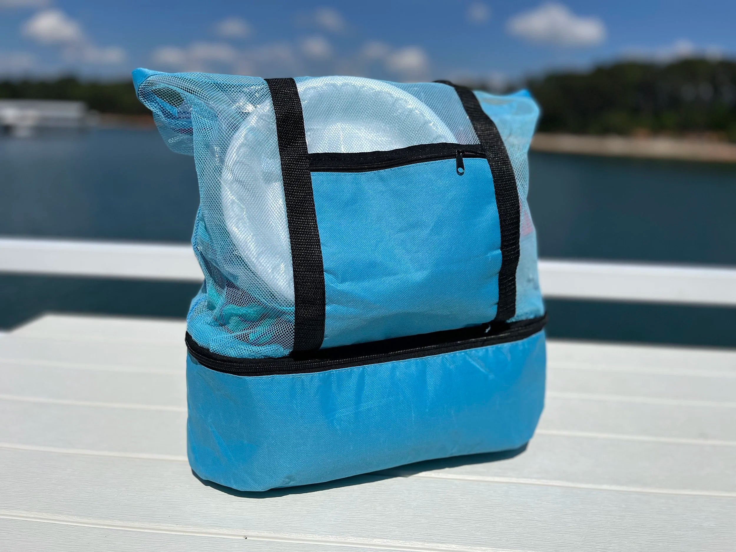 Mesh Lake/Beach Bag with Separate Food Compartment