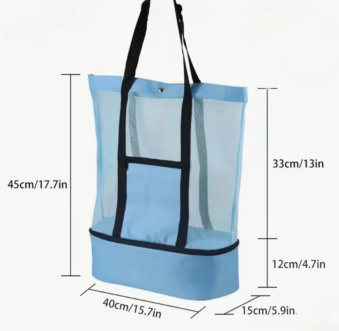 Mesh Lake/Beach Bag with Separate Food Compartment