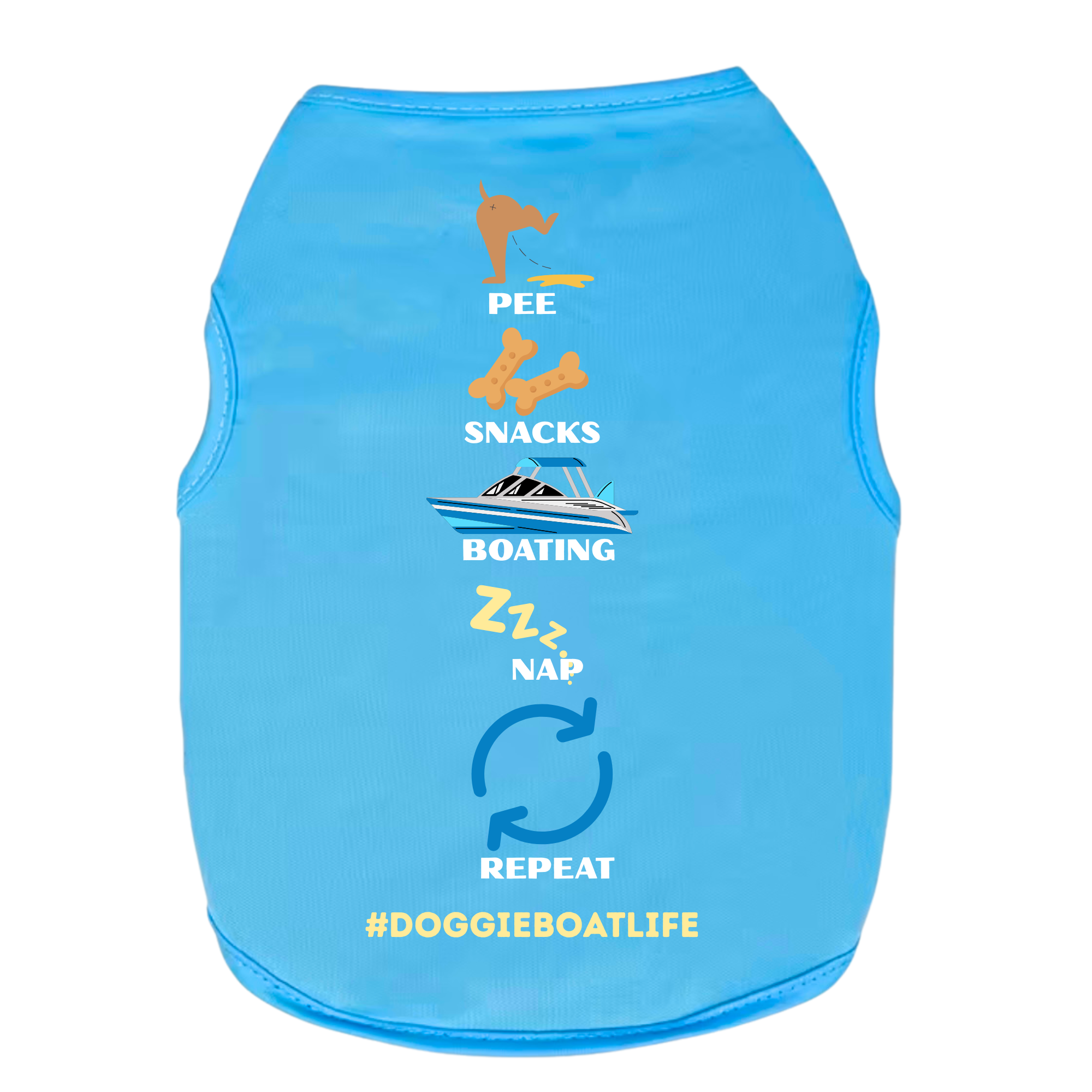 Pee.Snacks.Boating.Nap.Repeat | Dog Shirt