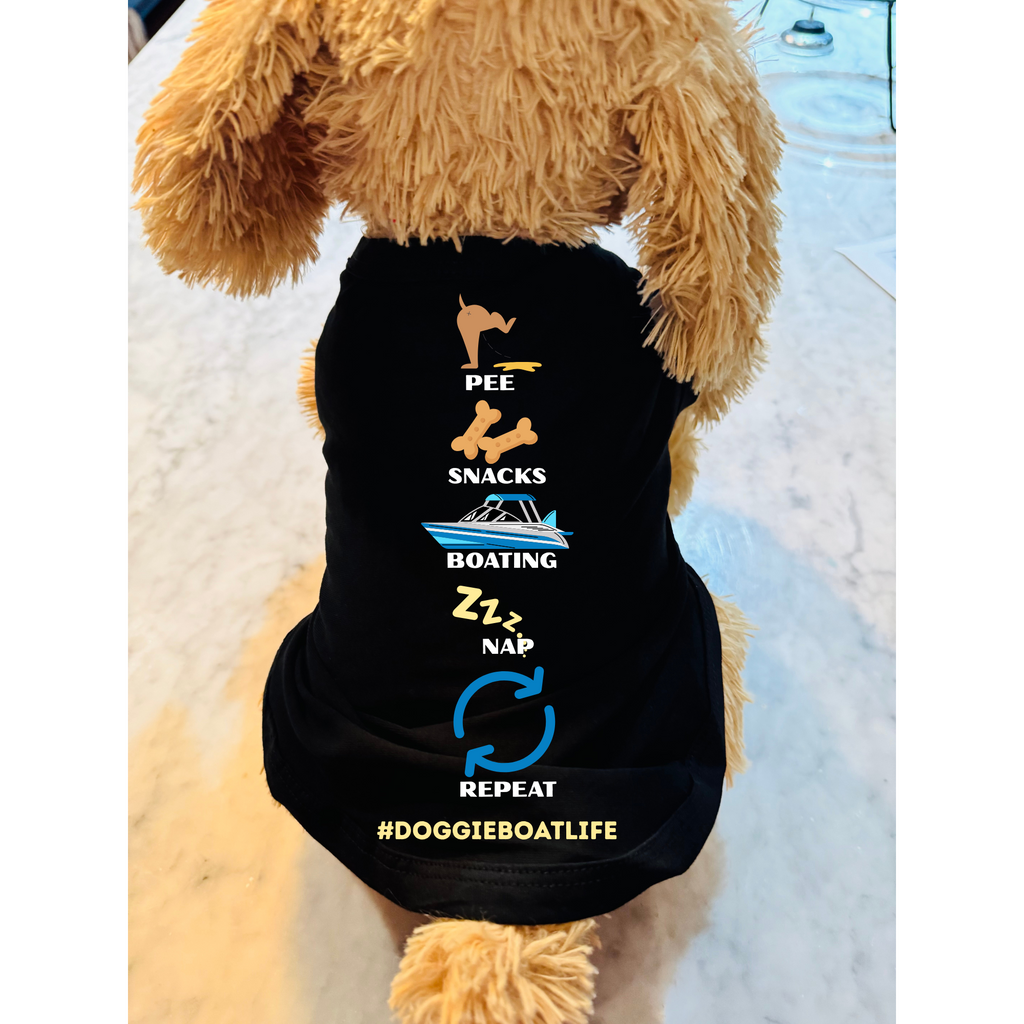 Pee.Snacks.Boating.Nap.Repeat | Dog Shirt
