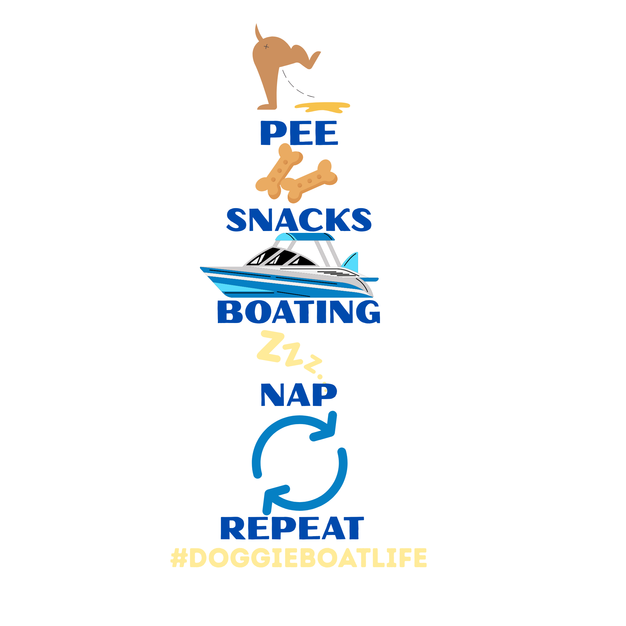 Pee.Snacks.Boating.Nap.Repeat | Dog Shirt