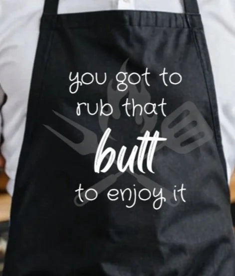 Rub That Butt BBQ Apron | Funny Grilling & Barbecue Apron
