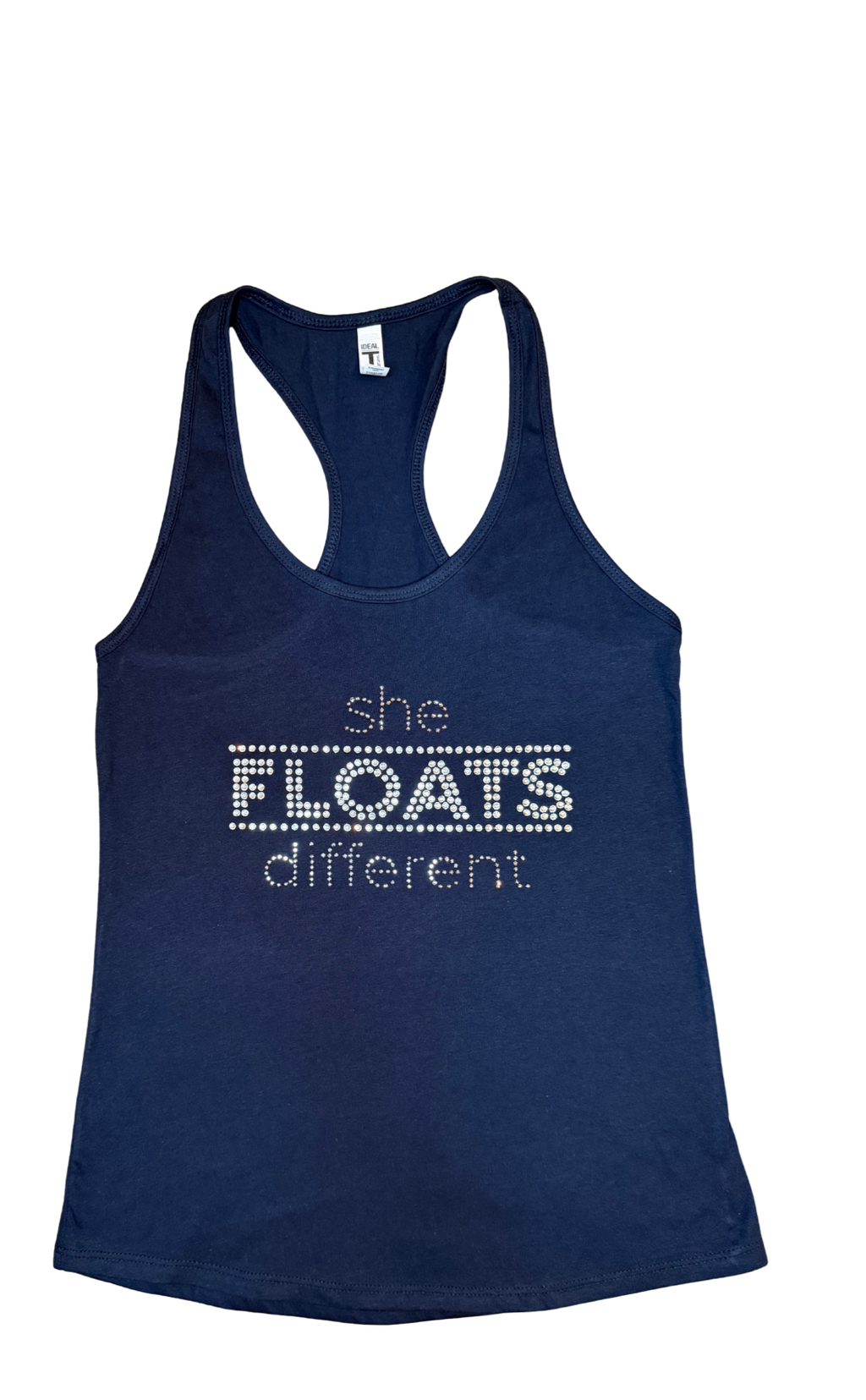 She Floats Different Women's Rhinestone Racerback Tank | Lake Life Tank Top