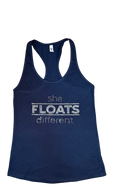 She Floats Different Women's Rhinestone Racerback Tank | Lake Life Tank Top