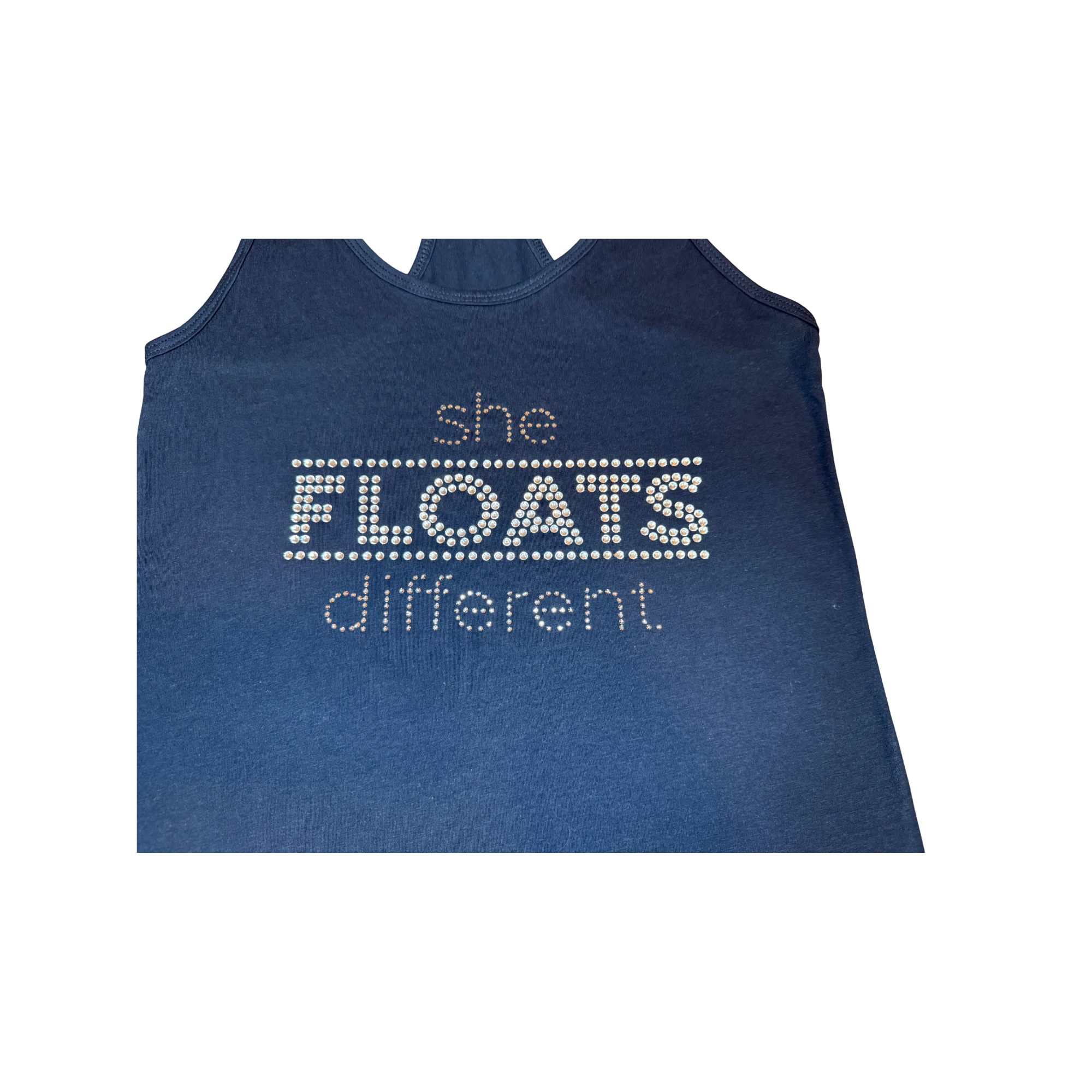 She Floats Different Women's Rhinestone Racerback Tank | Lake Life Tank Top