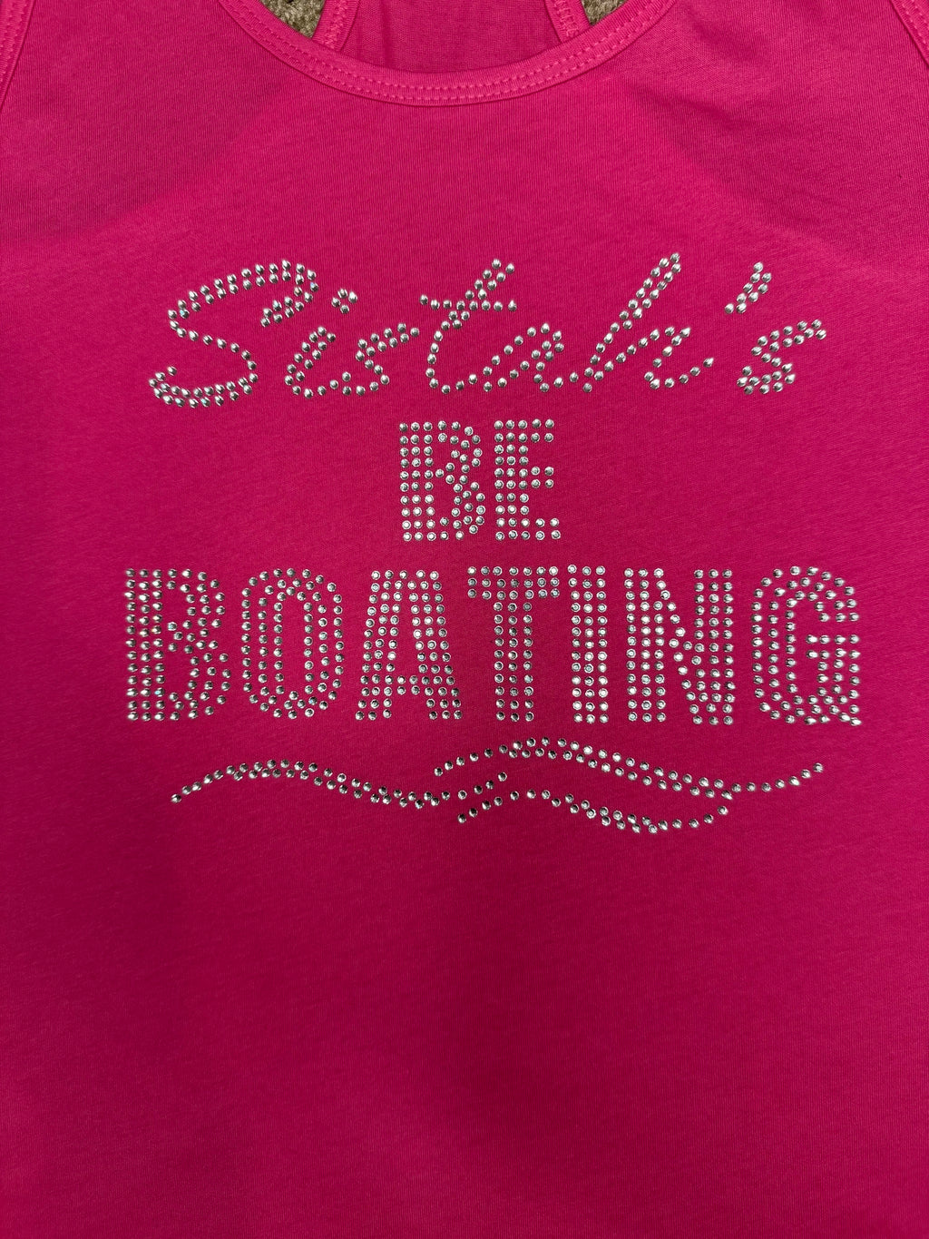 Sistah's Be Boating Rhinestone Racerback Tank Top