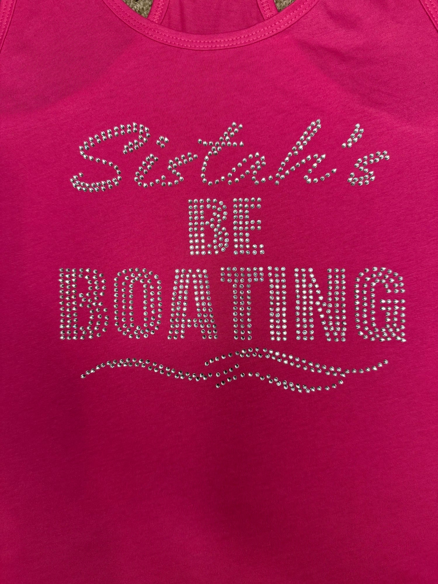 Sistah's Be Boating Rhinestone Racerback Tank Top