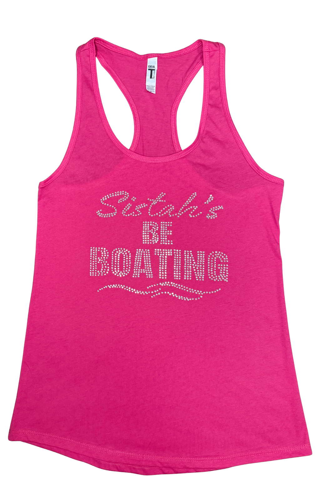 Sistah's Be Boating Rhinestone Racerback Tank Top