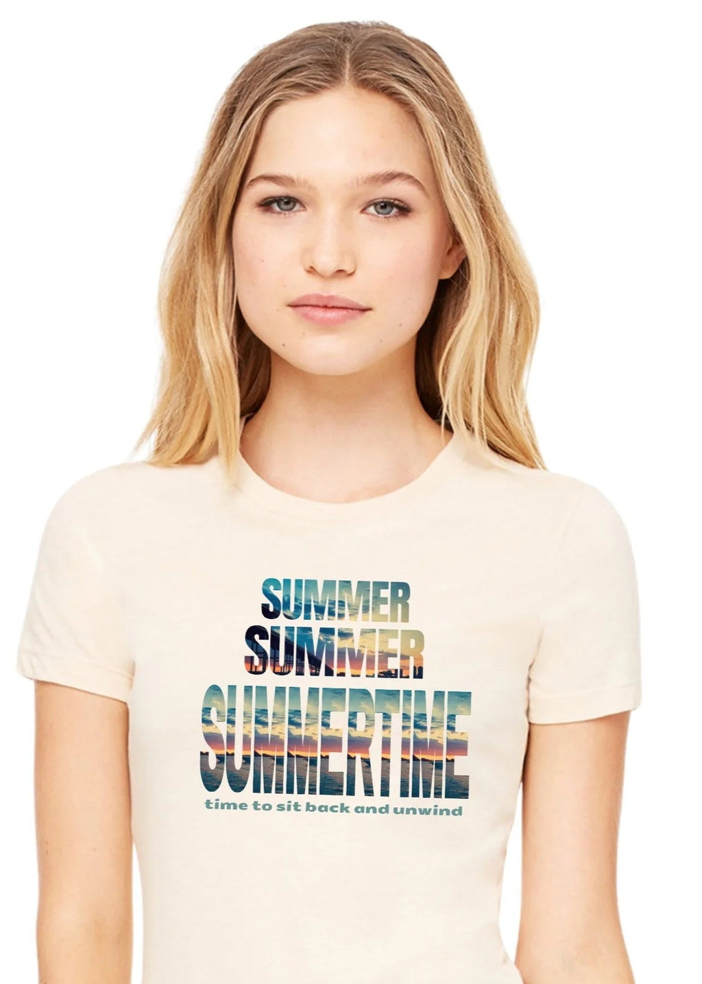 Summer Summertime Women's Fitted T-Shirt | Lake Life Graphic Tee