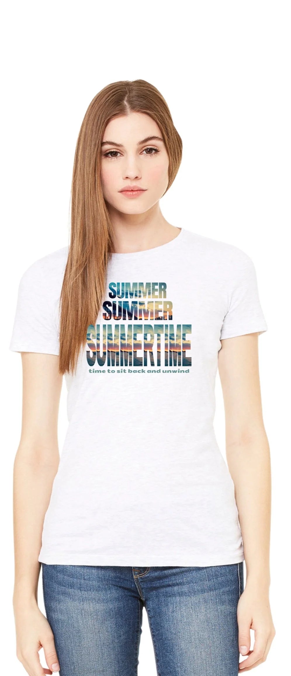 Summer Summertime Women's Fitted T-Shirt | Lake Life Graphic Tee