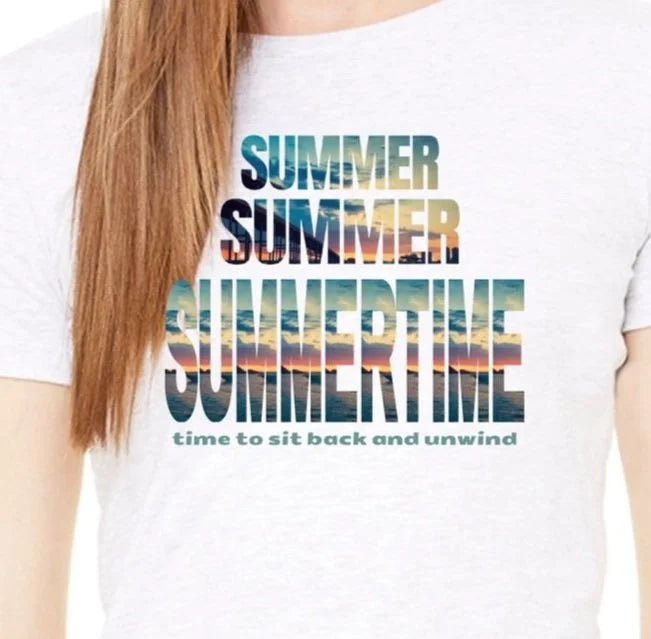 Summer Summertime Women's Fitted T-Shirt | Lake Life Graphic Tee